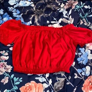 Red Off The Shoulder Top